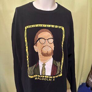 Malcom X Men's Black Long Sleeve Shirt Size XL Cotton